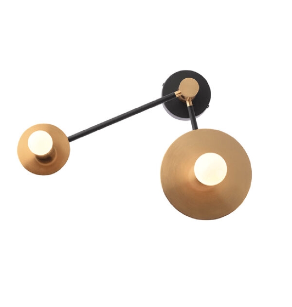 ACA Decor Απλίκα Σπαστή Clock 2Φ Μεταλλική σε Σατινέ Ορείχαλκο και Μαύρο Ματ