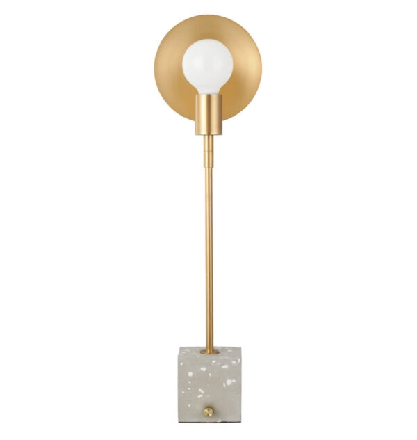ACA Decor Επιτραπέζια Λάμπα Gemini Μεταλλική σε Ορείχαλκο Βαφής και Τσιμέντο
