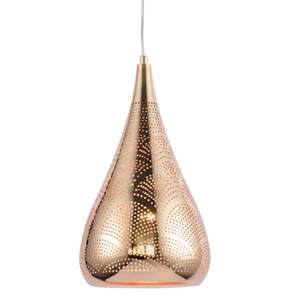 ACA Decor Κρεμαστό Φωτιστικό 23cm Pleiades Μεταλλικό Γυαλιστό Ορείχαλκο
