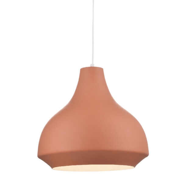 ACA Decor Κρεμαστό Φωτιστικό 35cm Havana Τερακότα Ματ και Λευκό