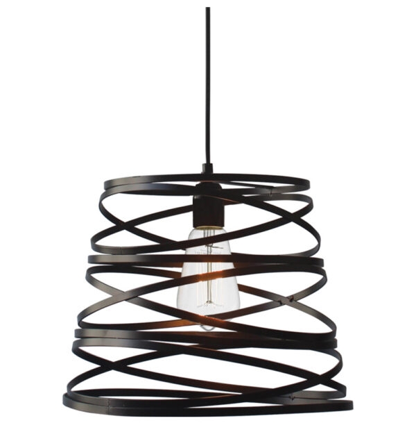ACA Decor Κρεμαστό Φωτιστικό 40cm Jazz Μεταλλικό Μαύρο Ματ